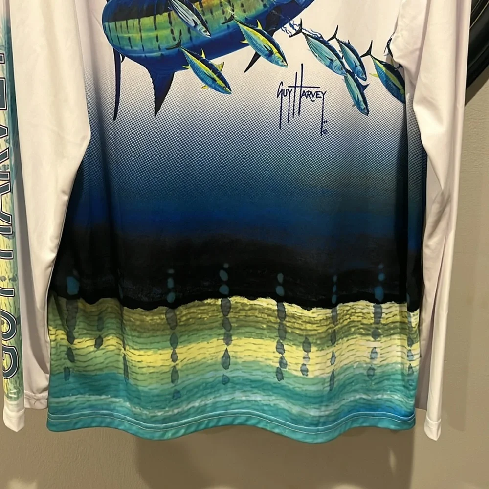 Guy Harvey NWT Men’s Marlin UPF Sun Performance long sleeve shirt size large - Picture 8 of 12